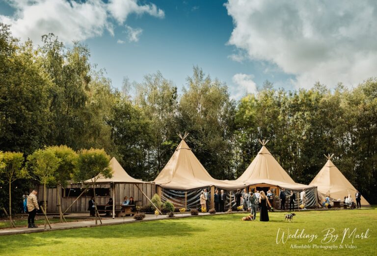 Weddings by Mark: Artistic wedding photography featuring the outdoor ceremony at The Hidden Hive.