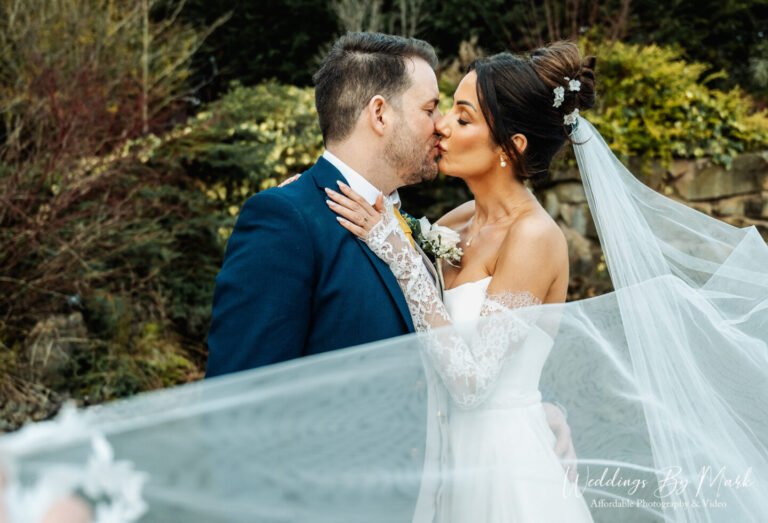 Romantic portrait of the newlyweds at Grosvenor Pulford Hotel & Spa wedding