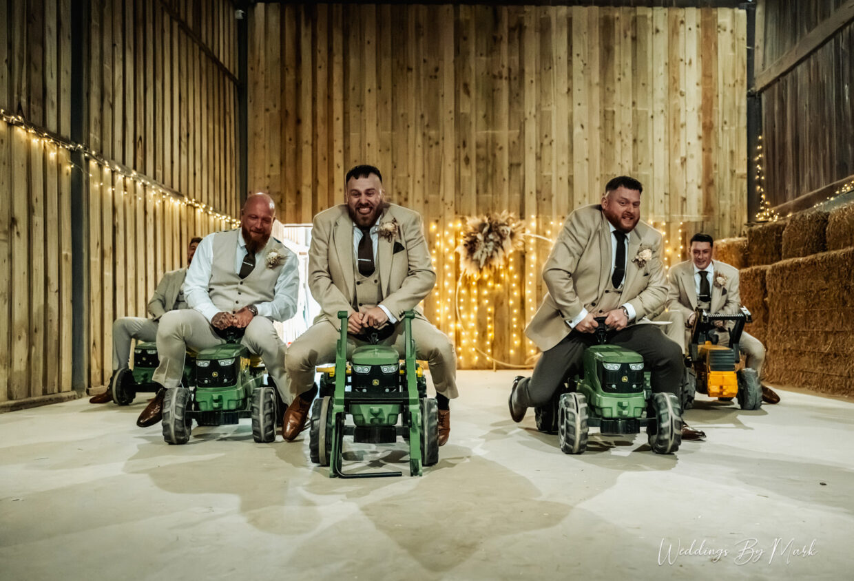 Wedding guests at The Hayloft in Cheshire